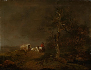 stürmische Landschaft mit Bauernwagen - Ferdinand Kobell — Ansicht des Kunstwerks