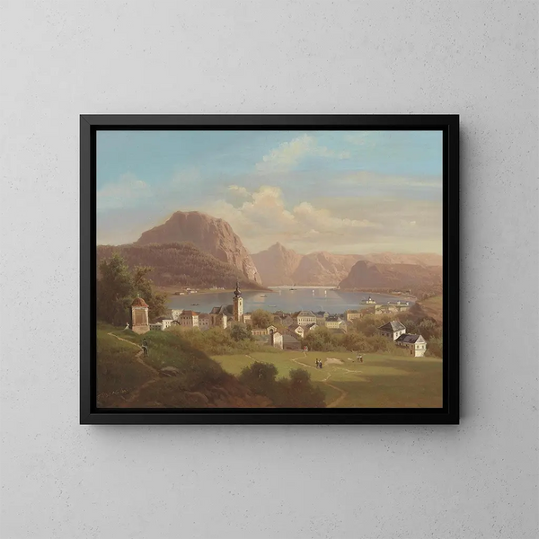 Ansicht von Gmunden - Ferdinand Lepié — gerahmtes Bild an der Wand