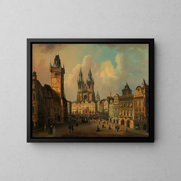 L'anneau de la vieille ville à Prague - Ferdinand Lepié — gerahmtes Bild an der Wand