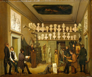 Ein Atelier an der Akademie der Schönen Künste Kopenhagen - Ferdinand Richardt — Ansicht des Kunstwerks
