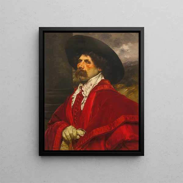 Ein sitzender Ritter - Ferdinand Roybet — gerahmtes Bild an der Wand