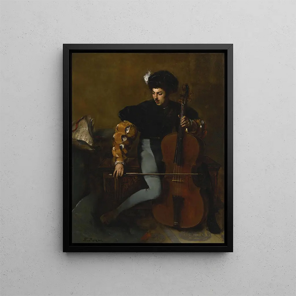 Der Cellist - Ferdinand Roybet — gerahmtes Bild an der Wand