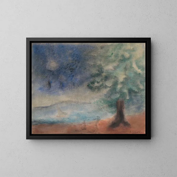 Landschaft - Ferdinand Schirren — gerahmtes Bild an der Wand
