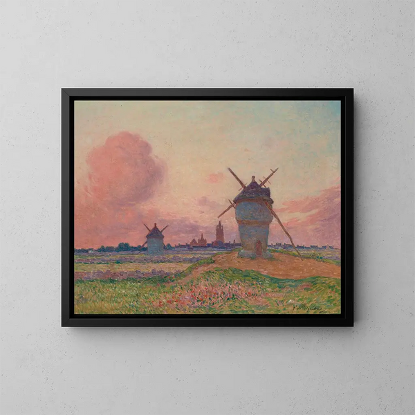 Sonnenuntergang in Bourg de Batz, Bretagne - Ferdinand du Puigaudeau — gerahmtes Bild an der Wand