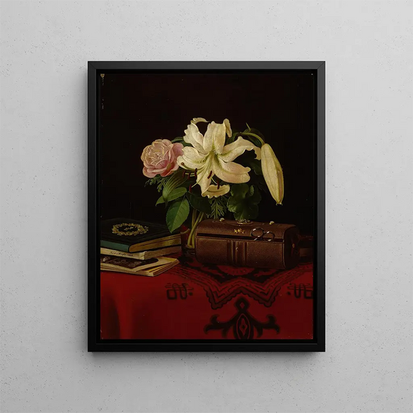 Stillleben auf dem Arbeitstisch einer Dame - Ferdinand von Wright — gerahmtes Bild an der Wand