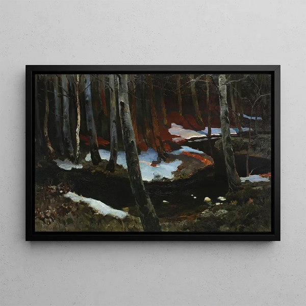 Ruisseau forestier - Ferdynand Ruszczyc — gerahmtes Bild an der Wand