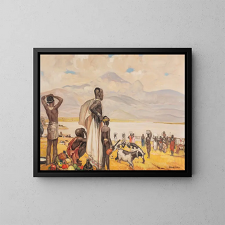 Le safari - Fernand Allard l'Olivier — gerahmtes Bild an der Wand