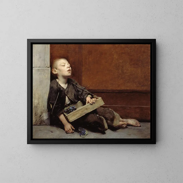 Ein Märtyrer, der Veilchenhändler - Fernand Pelez — gerahmtes Bild an der Wand