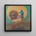 Figur mit einem geflügelten Kopf: Der zarte Sturz - Odilon Redon — gerahmtes Bild an der Wand
