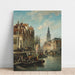 Figuren und Boote an einem Kanal in Amsterdam mit der Zuiderkerk im Hintergrund - Cornelis Christiaan Dommelshuizen