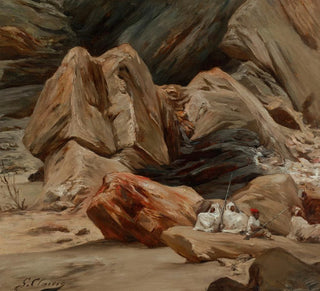 Figures reposant dans les montagnes - Georges Jules Victor Clairin