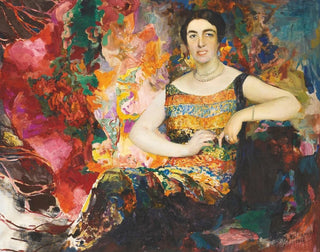 Portrait einer Dame - Filipp Malyavin — Ansicht des Kunstwerks