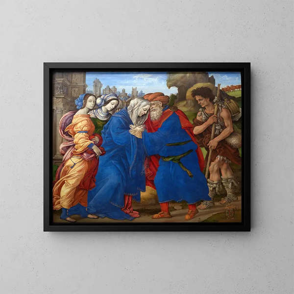 Das Treffen von Joachim und Anna an den goldenen Toren Jerusalems - Filippino Lippi — gerahmtes Bild an der Wand