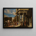 Caprice architektonisch mit einer Bacchanal-Prozession - Filippo Gagliardi — gerahmtes Bild an der Wand