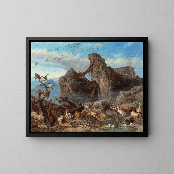 Nach der Sintflut, die Tiere aus der Arche - Filippo Palizzi — gerahmtes Bild an der Wand