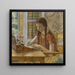 Mädchen am Schreibtisch - Frederick Carl Frieseke — gerahmtes Bild an der Wand