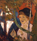 Bretonisches Mädchen mit rotem Regenschirm - Emile Bernard — Ansicht des Kunstwerks