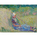Reproduktion des Gemäldes Mädchen, das sich gegen eine Heuhaufen ausruht - Jan Toorop