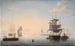 Hafen von Boston mit der Stadt im Hintergrund - Fitz Henry Lane — Ansicht des Kunstwerks