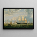 L'État doré entrant dans le port de New York - Fitz Henry Lane — gerahmtes Bild an der Wand