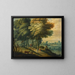 Landschaft mit Bäumen und Figuren - Flämische Schule — gerahmtes Bild an der Wand