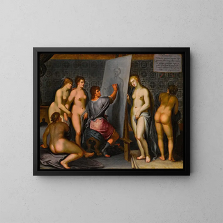 Zeuxis malte Helena - Flämische Schule — gerahmtes Bild an der Wand