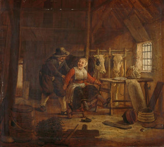 Flirtation dans une étable - Govert Dircksz Camphuysen