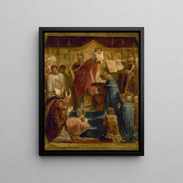 Weihe der Heiligen Kapelle St. Louis bietet den Dornenkrone - Félix-Joseph Barrias — gerahmtes Bild an der Wand