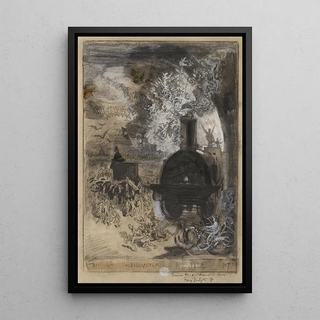 Flix Hilaire Buhot - Frontispiece for LIllustration Nouvelle The Burial of the Burin.webp