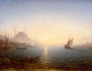 Konstantinopel, Hagia Sophia bei Sonnenaufgang - Félix Ziem — Ansicht des Kunstwerks