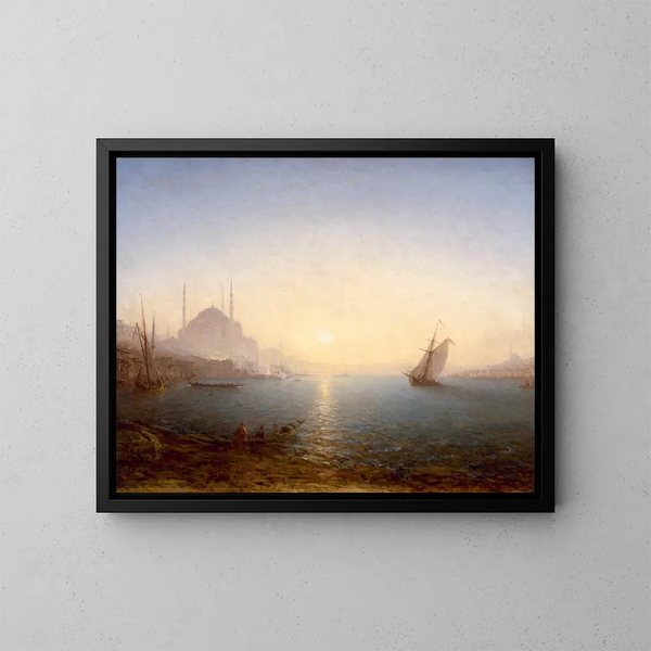 Konstantinopel, Hagia Sophia bei Sonnenaufgang - Félix Ziem — gerahmtes Bild an der Wand