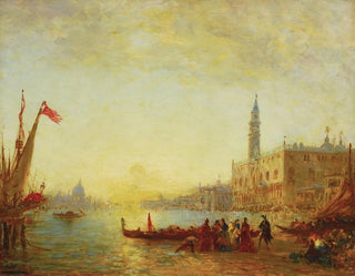 Embarkation am Kai der Sklaven während einer Überschwemmung - Félix Ziem — Ansicht des Kunstwerks