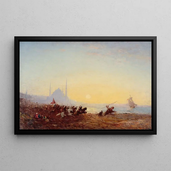 Fantasie Konstantinopel - Félix Ziem — gerahmtes Bild an der Wand