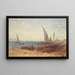 Fischer und Boote am Wasserufer - Félix Ziem — gerahmtes Bild an der Wand
