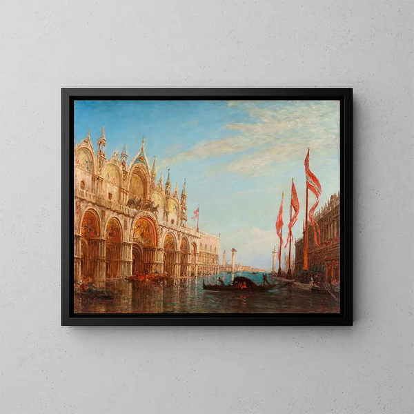 L'inondation de la place Saint-Marc en 1863 - Félix Ziem — gerahmtes Bild an der Wand