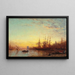 Der Hafen von Marseille bei Sonnenuntergang - Félix Ziem — gerahmtes Bild an der Wand