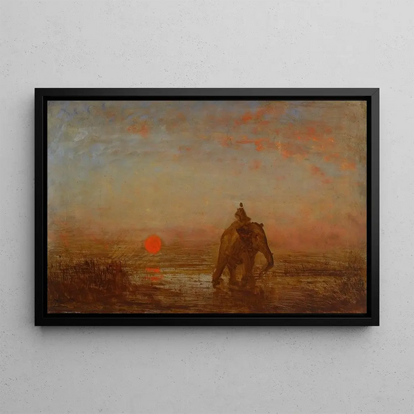 Elefant - Félix Ziem — gerahmtes Bild an der Wand