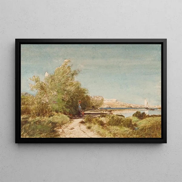 Martigues vor dem Haus von Ziem - Félix Ziem — gerahmtes Bild an der Wand
