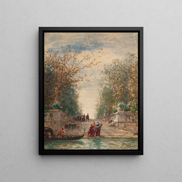 Martigues Venedig L'entrée Du Jardin Français - Félix Ziem — gerahmtes Bild an der Wand