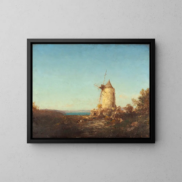Moulin de Saint-Mitre près de Martigues - Félix Ziem — gerahmtes Bild an der Wand