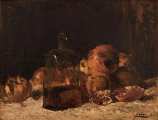 Stillleben mit Flasche und Granaten - Félix Ziem — Ansicht des Kunstwerks
