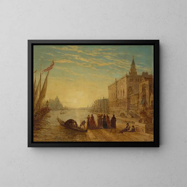 Venedig, Quai des Esclavons - Félix Ziem — gerahmtes Bild an der Wand