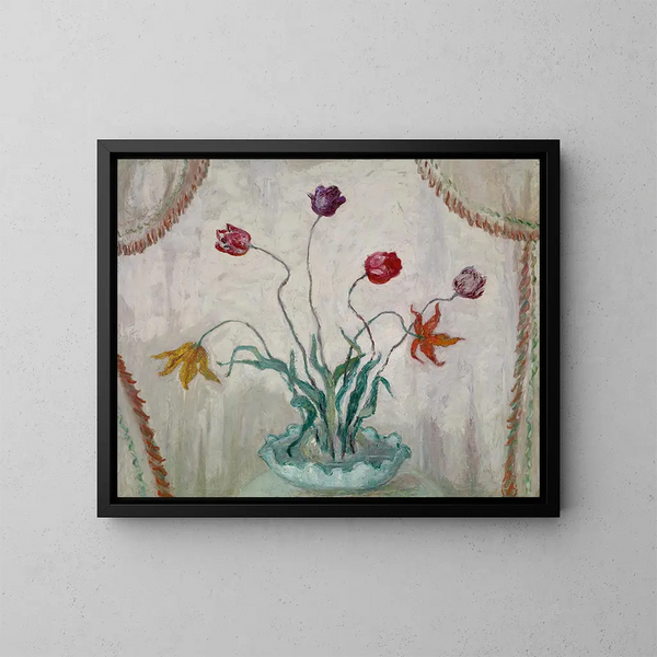 Bol de tulipes - Florine Stettheimer — gerahmtes Bild an der Wand