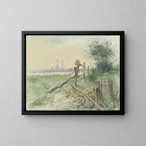 Landschaft der Polder mit Graben - Floris Arntzenius — gerahmtes Bild an der Wand