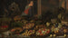Stillleben mit Früchten und Gemüse mit dem Christus in Emmaus im Hintergrund - Floris van Schooten — Ansicht des Kunstwerks