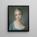 Portrait einer jungen Frau - Schule von François Boucher — gerahmtes Bild an der Wand