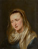Kopf einer Frau wahrscheinlich die Jungfrau - Schule von Antoine van Dyck — Ansicht des Kunstwerks