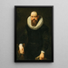 Portrait eines Mannes - Schule von Antoine van Dyck — gerahmtes Bild an der Wand