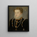 Portrait Élisabeth von Österreich, Ehefrau von König Karl IX. von Frankreich - Schule von François Clouet — gerahmtes Bild an der Wand