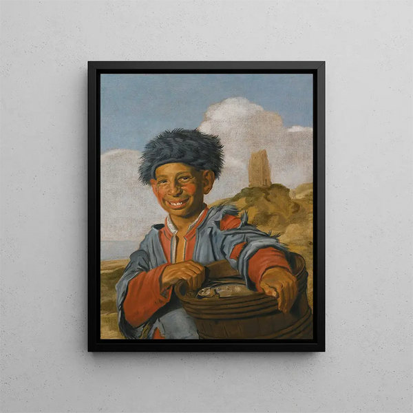 Der lachende Fischer - Schule von Frans Hals — gerahmtes Bild an der Wand